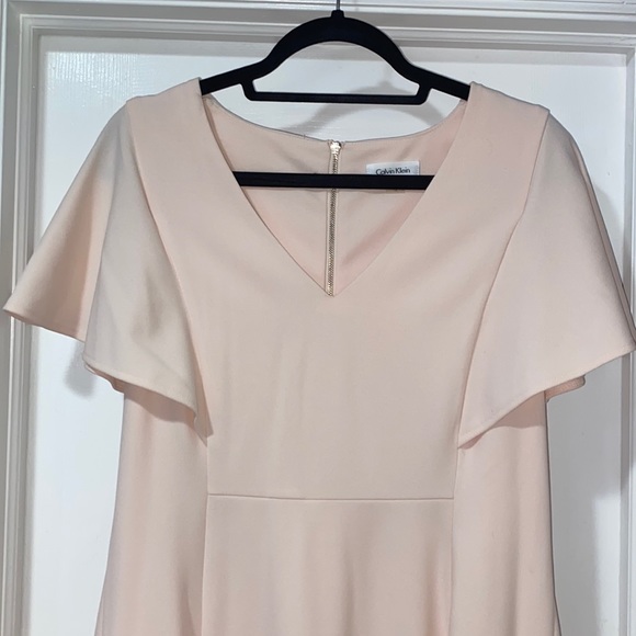 CALVIN KLEIN Blush Pink Short Sleeve Dress - SIZE 12 - Picture 3 of 7